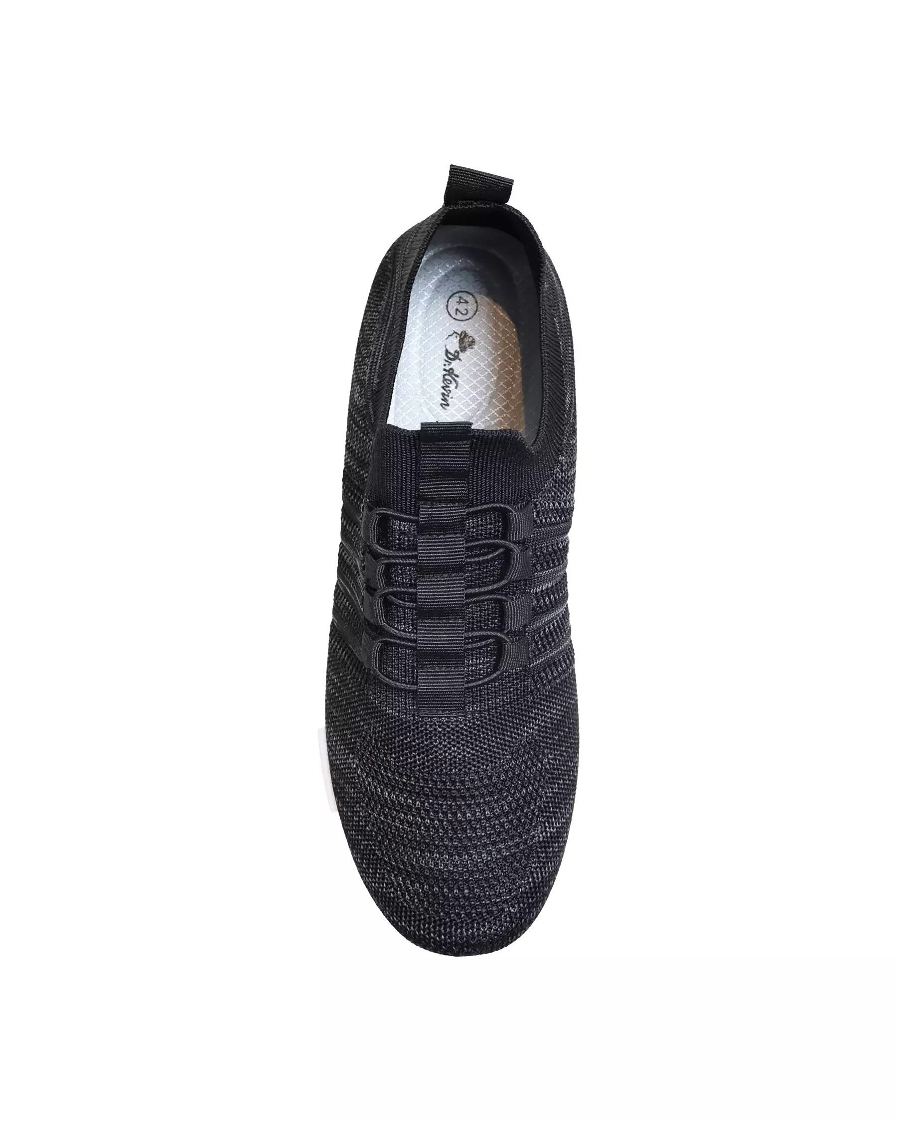 Dr. Kevin Sepatu Sport Pria Men Sneakers Sepatu Sekolah Hitam Flyknit Tali 889-107