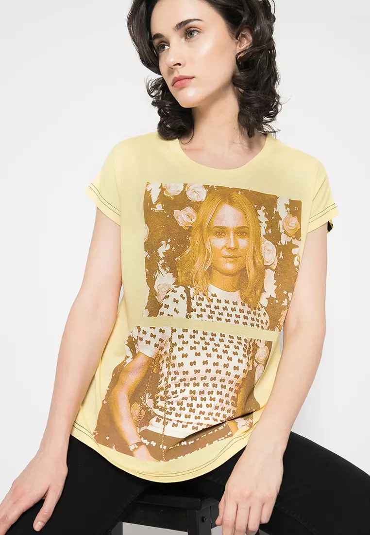 LGS - Kaos Ladies - Motif Gambar Sablon - Kuning - LTS.555.T995.084.C