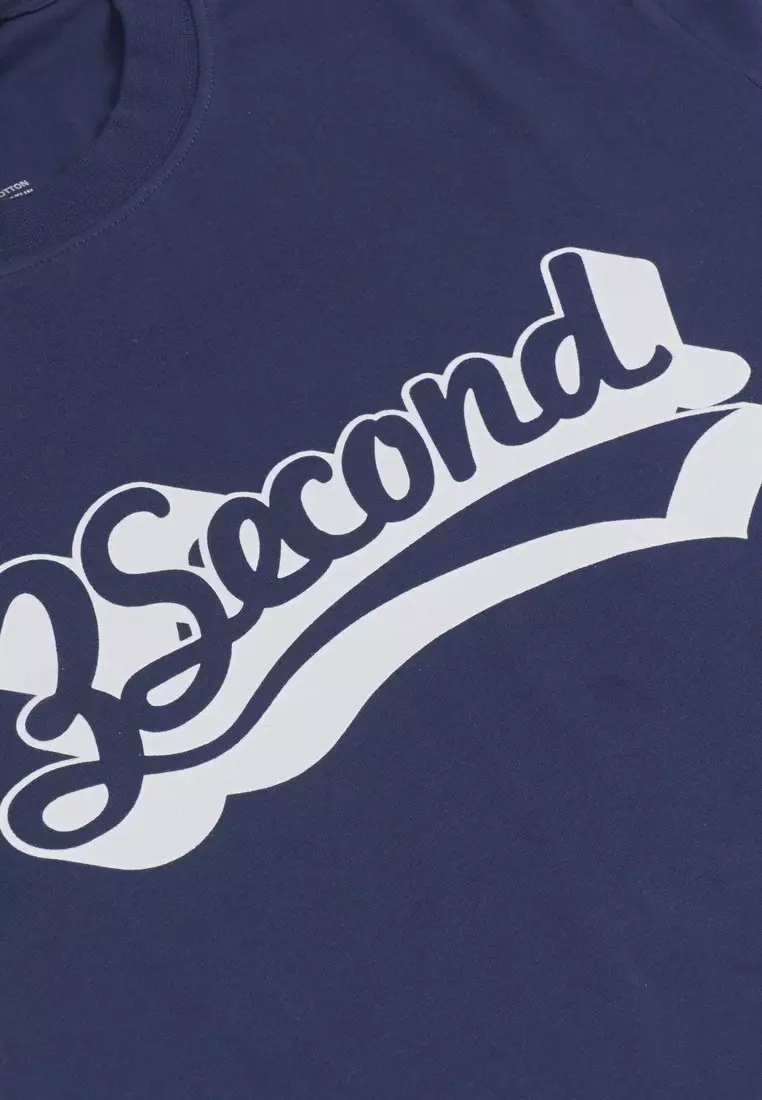 3Second Men's T-Shirt Short Sleeve Cotton Logo Script OL-C361223