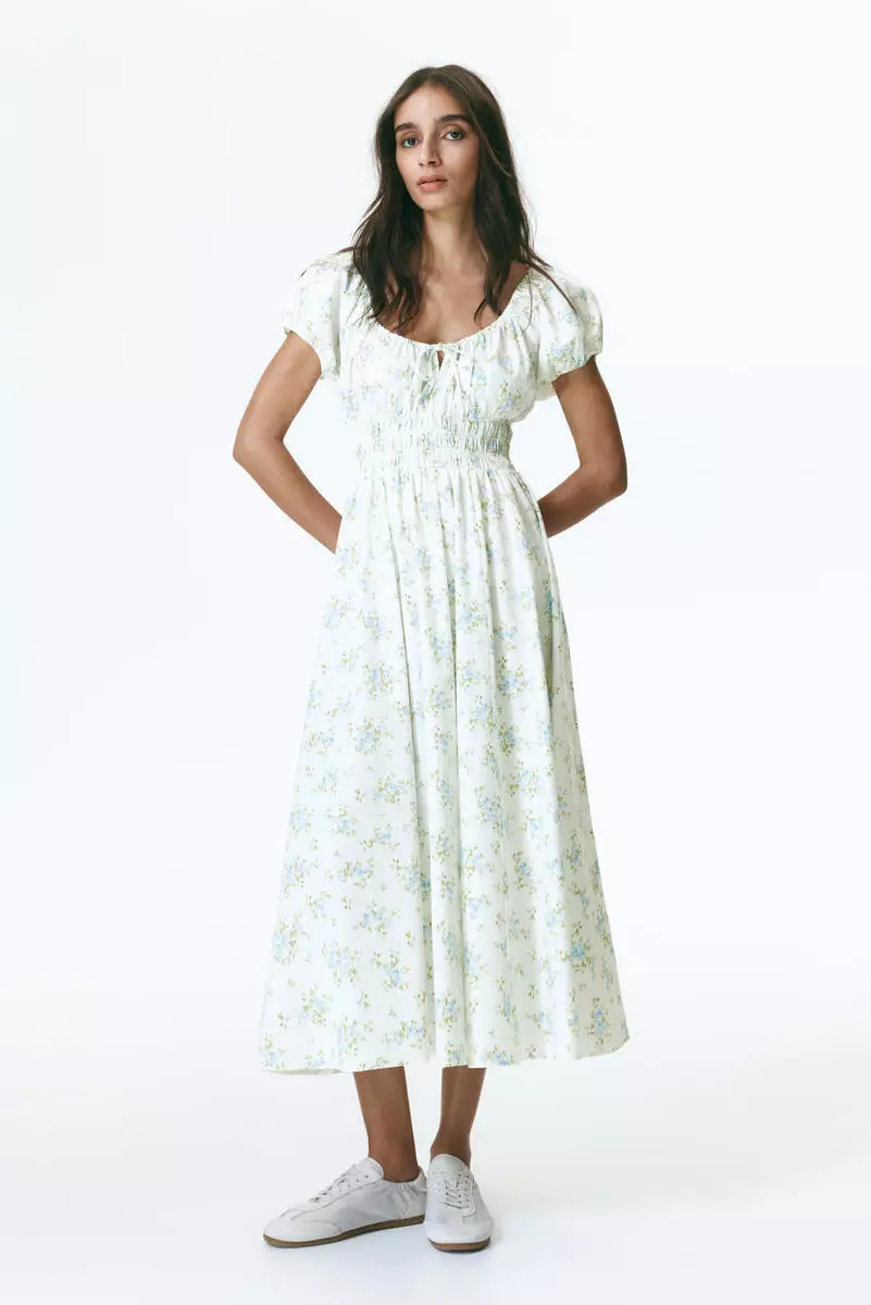 Smocked-waist dress