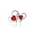 Glamorousky white Simple and Sweet Plated Gold Double Heart Brooch with Red Cubic Zirconia 9A43EAC2540E0AGS_1