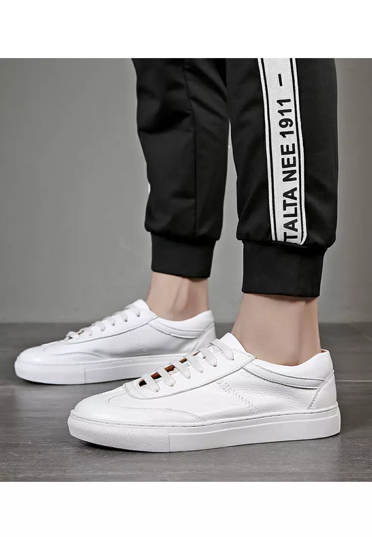 White Synthetic Leather Sneaker MC-Z05
