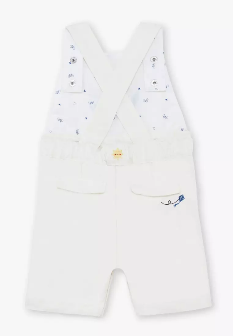 White overall best sale shorts