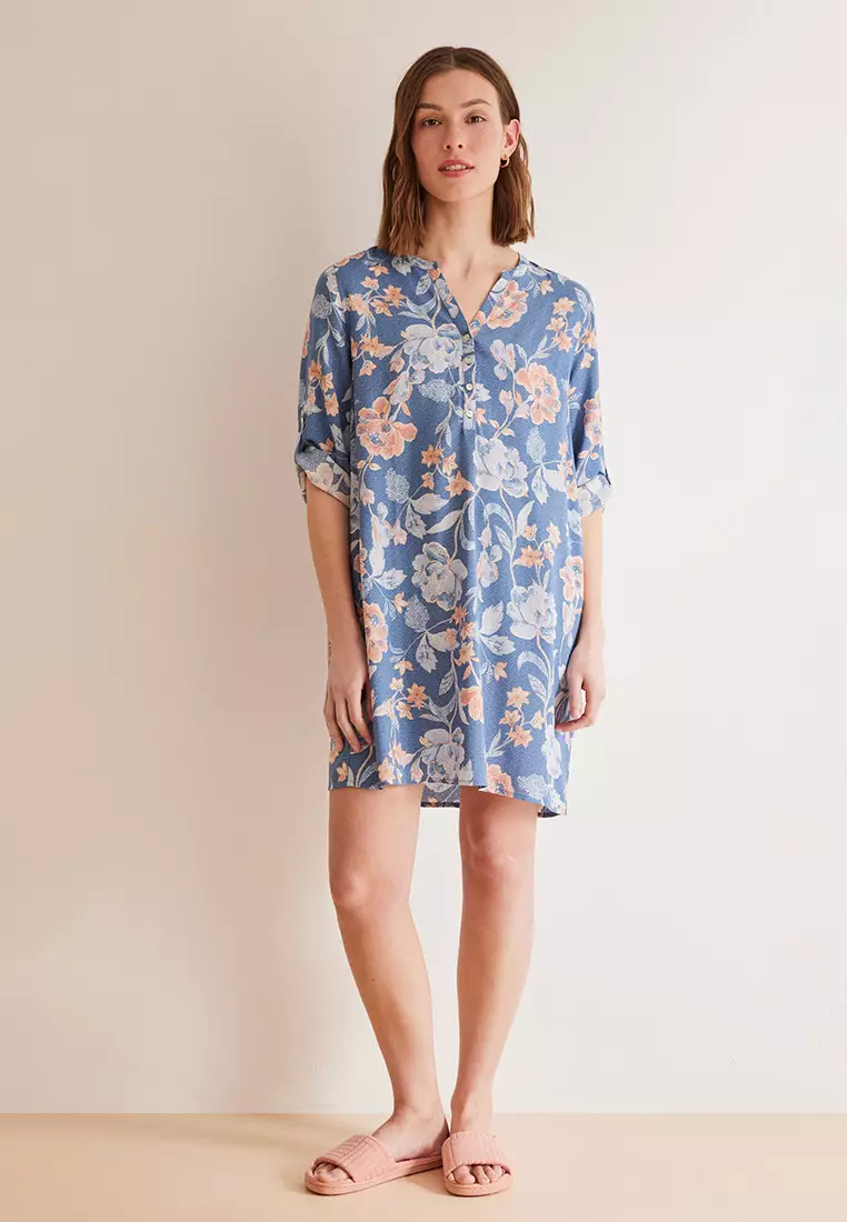 Camicia Da Notte Donna Women'secret In Cotone - Maniche Lunghe Con Stampa Smiley - Foto 2