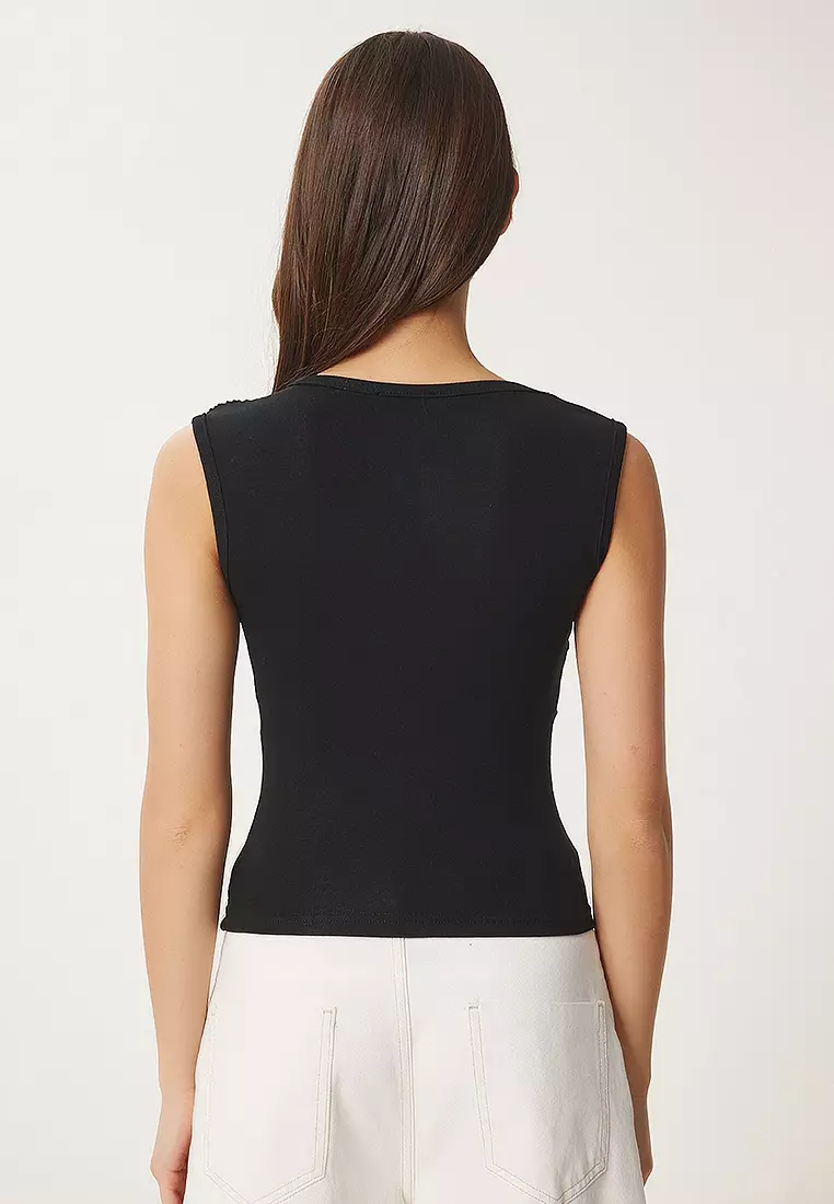 Gathered Knitted Blouse