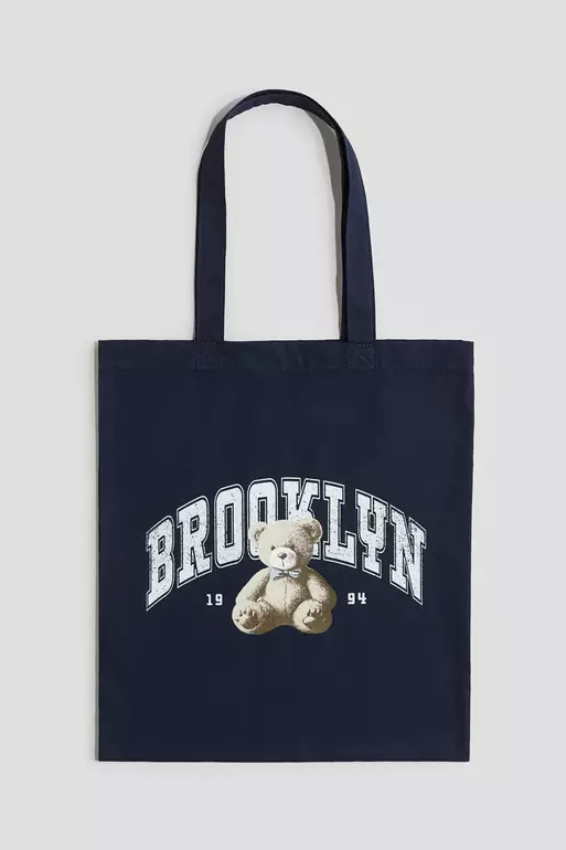 Printed canvas tote bag