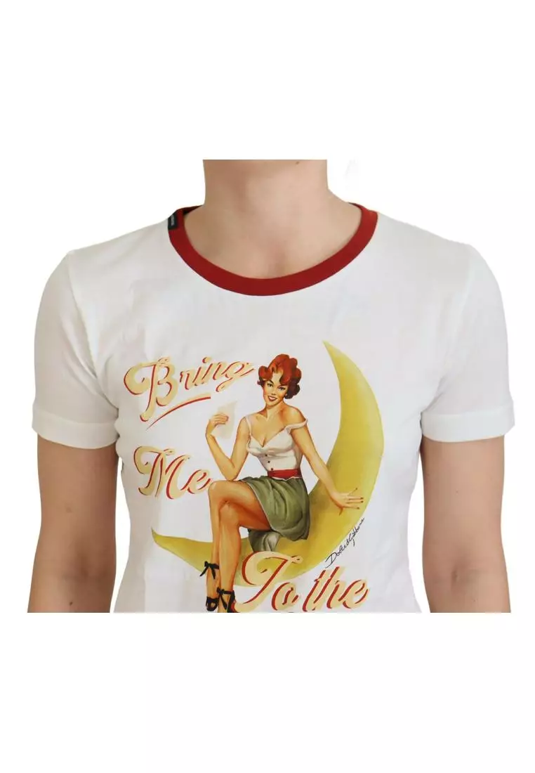 Buy Dolce & Gabbana Cotton Printed Casual Top with Logo 2025