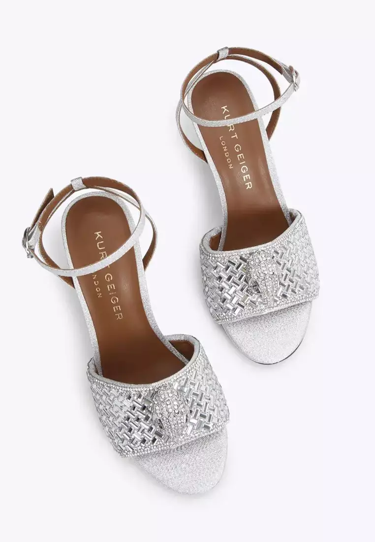 Buy Kurt Geiger Kensington Sandal Silver Combi 2024 Online