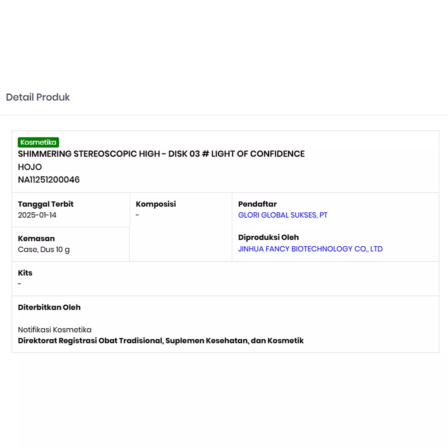 Wakakids Highlighter Palette Translucent Shimmer Smooth Glitter Make Up Hojo BPOM Venrz Shade 03