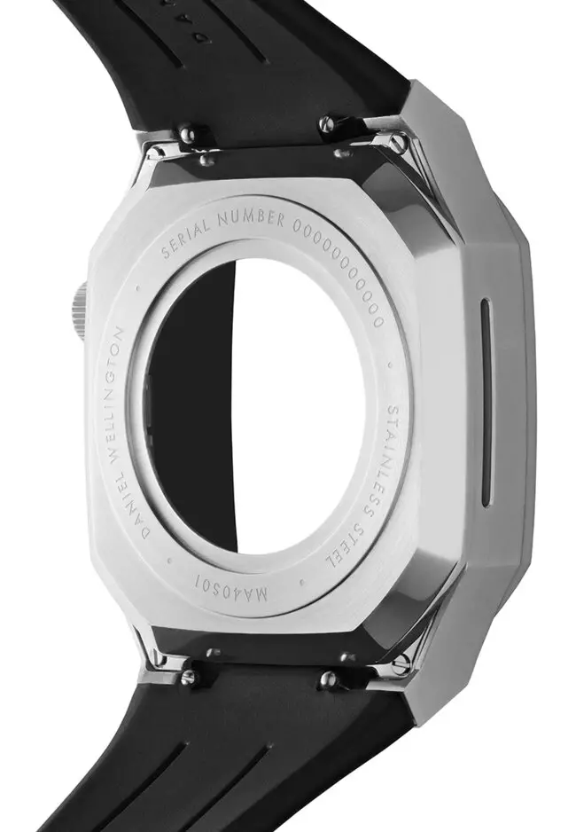 Switch Sliver 40mm - Smart watch case for Apple watch series 4, 5, 6 & SE - Stainless steel case with rubber strap -DW OFFICIAL