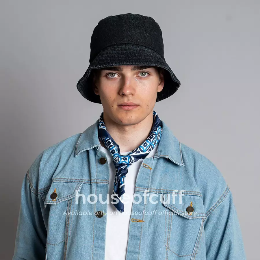 Houseofcuff bucket hat denim jeans hitam