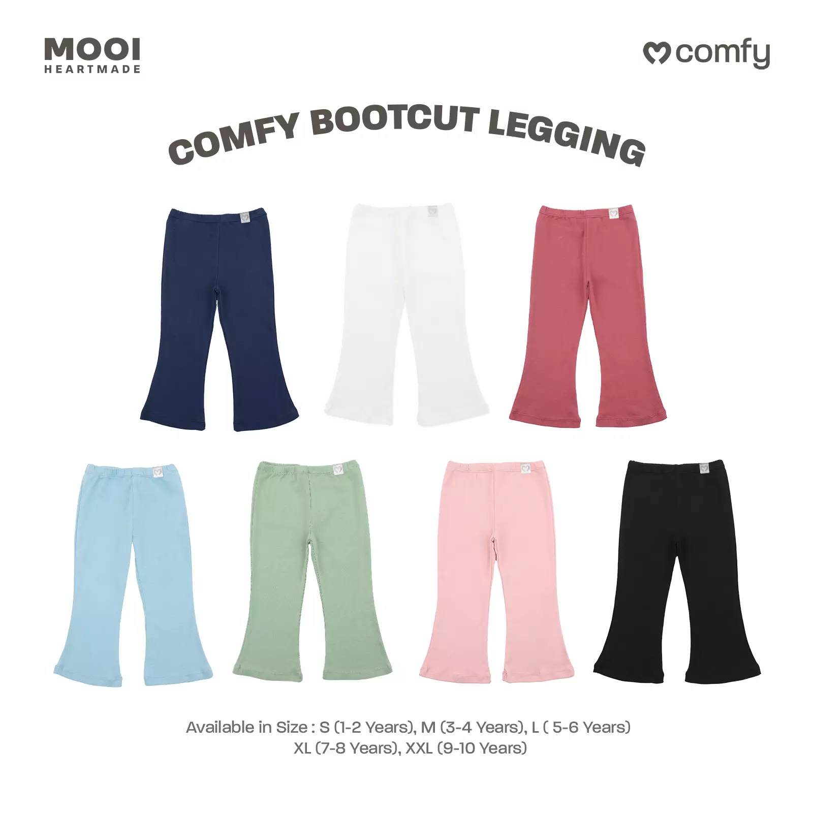 Mooi Celana Panjang Anak Perempuan Comfy Bootcut Legging - Sage Green