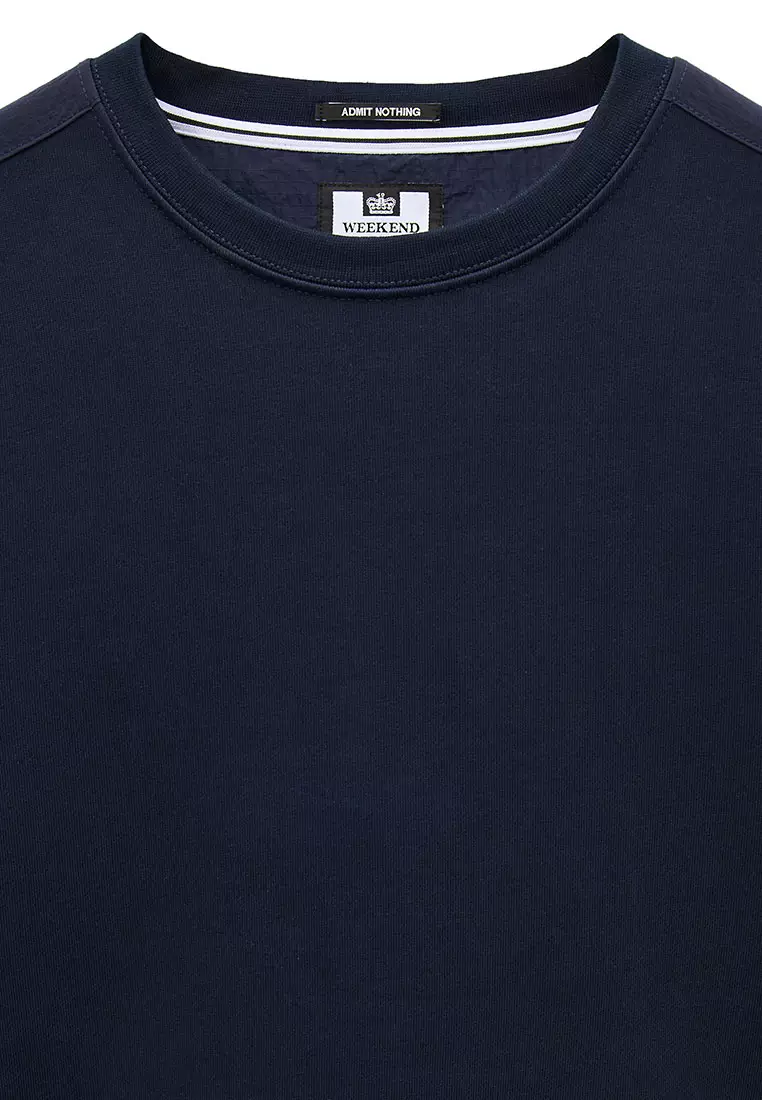 MENS NAVY F BOMB CREW WITH RIPSTOP OVERLAY