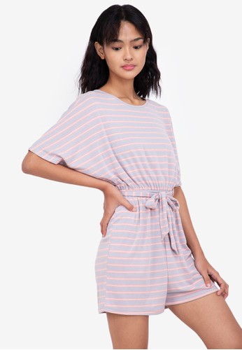 ZALORA BASICS multi Rib Batwing Playsuit 3ED21AAE6FC1A8GS_1