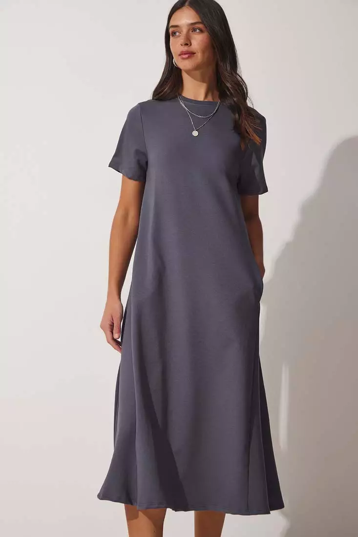 Short Sleeve Midi Dress
