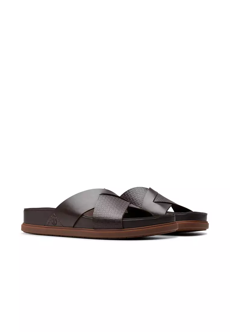 Buy CLARKS Mens Torford Cross Sandals - Brown Leather 2026 Online | ZALORA