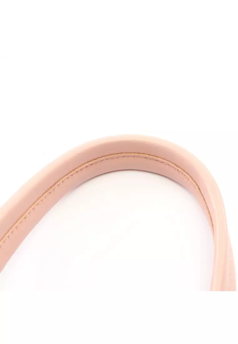 Pre-Loved MIU MIU matelasse 2WAY Handbag leather pink beige