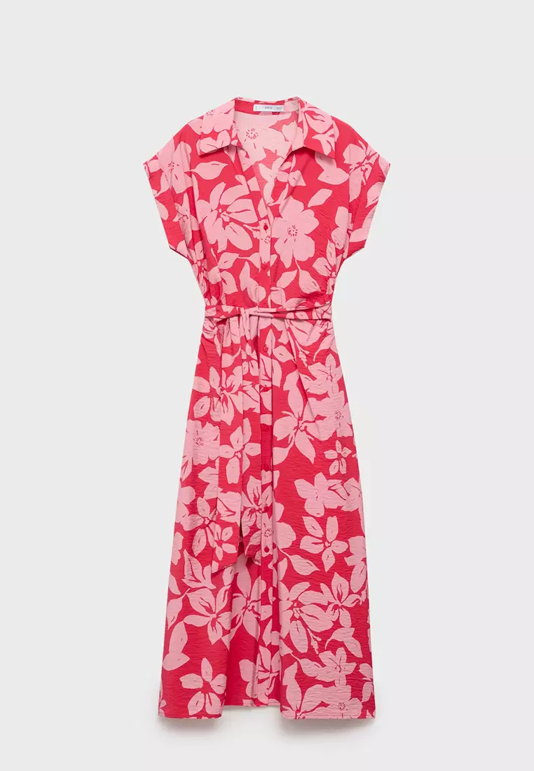 Floral-Print Shirt-Style Dress