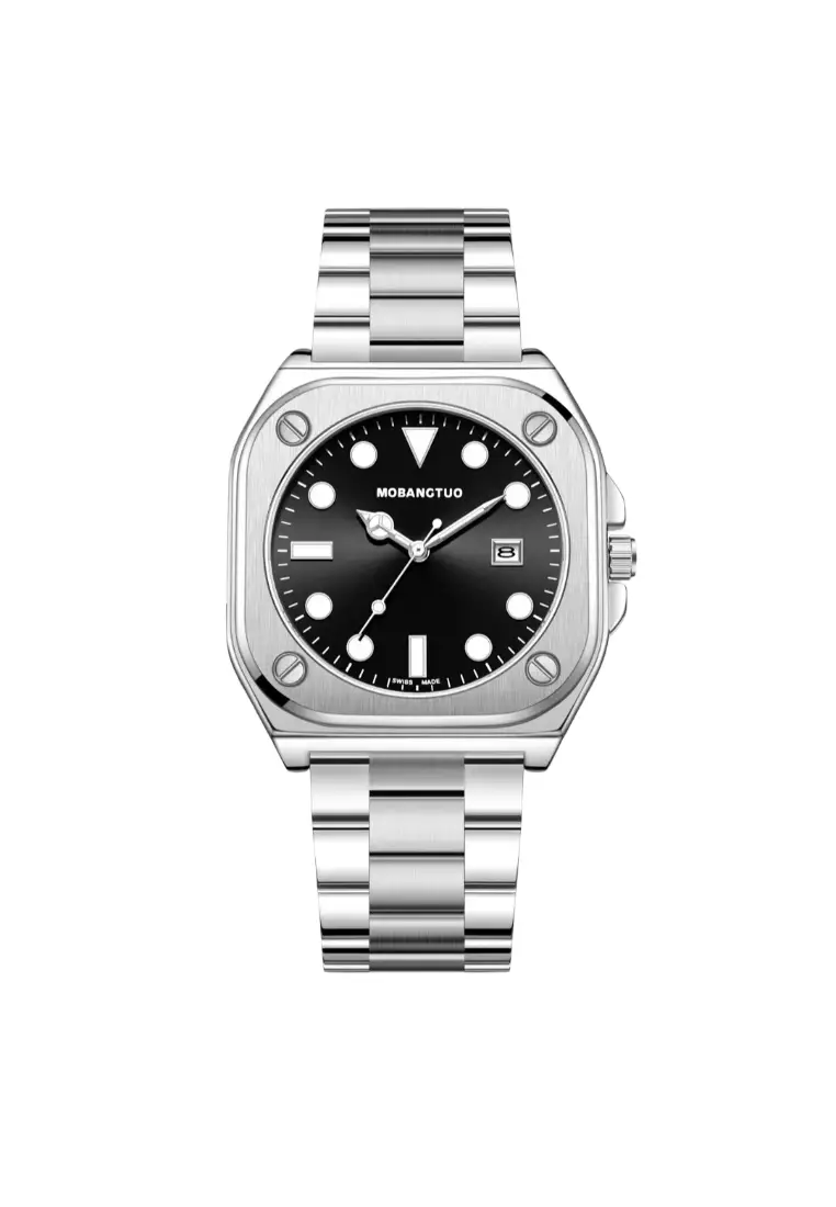 Buy OPCHIC Square Large Dial Calendar Luminous Steel Belt Quartz