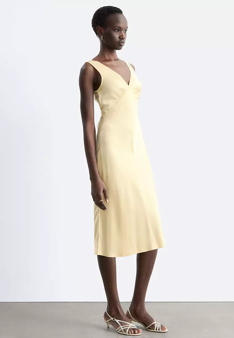 V-Neck Slip Midi Dress