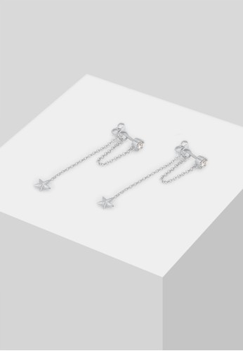 Jual Elli Germany Perhiasan Wanita Perak Asli Silver Anting Stars Swarovski Crystals Putih Original Zalora Indonesia