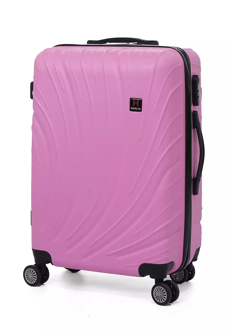 Austin Koper Unisex Size 24 Inch Large Compartment Suitcase Tas Travel Number Code Lock Material Fiber ABS ORIGINAL - Pink