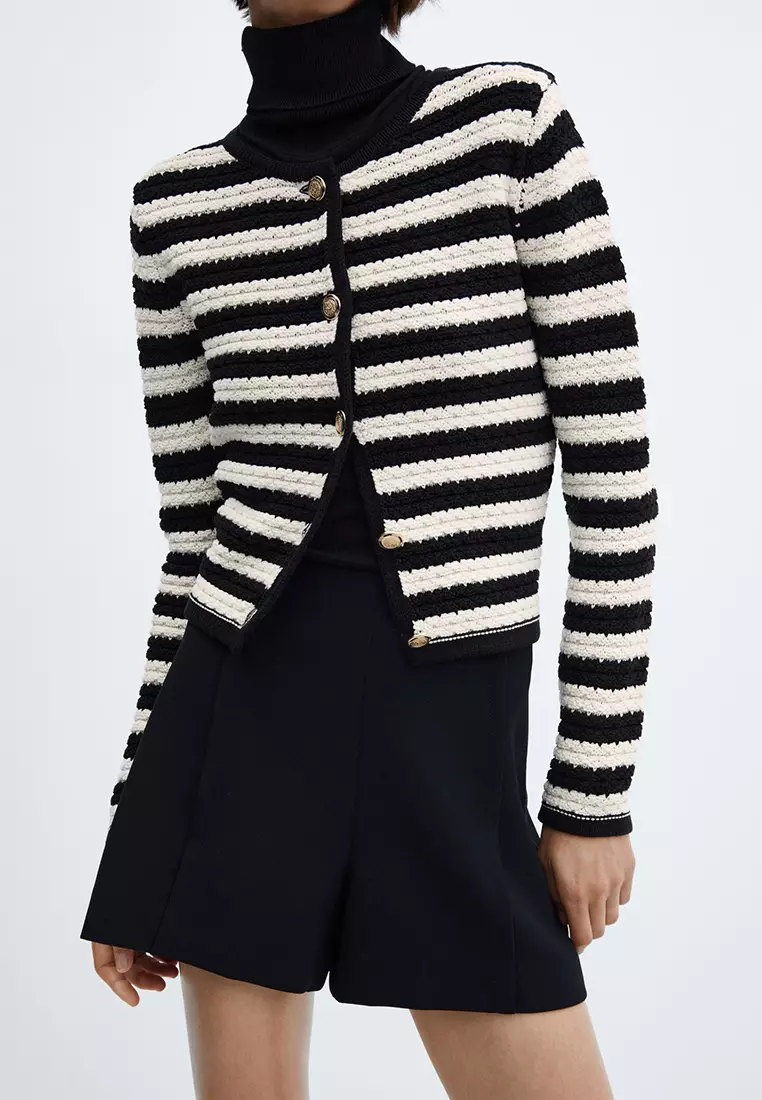 Buy Mango Striped Cardigan With Jewel Buttons Online ZALORA Malaysia