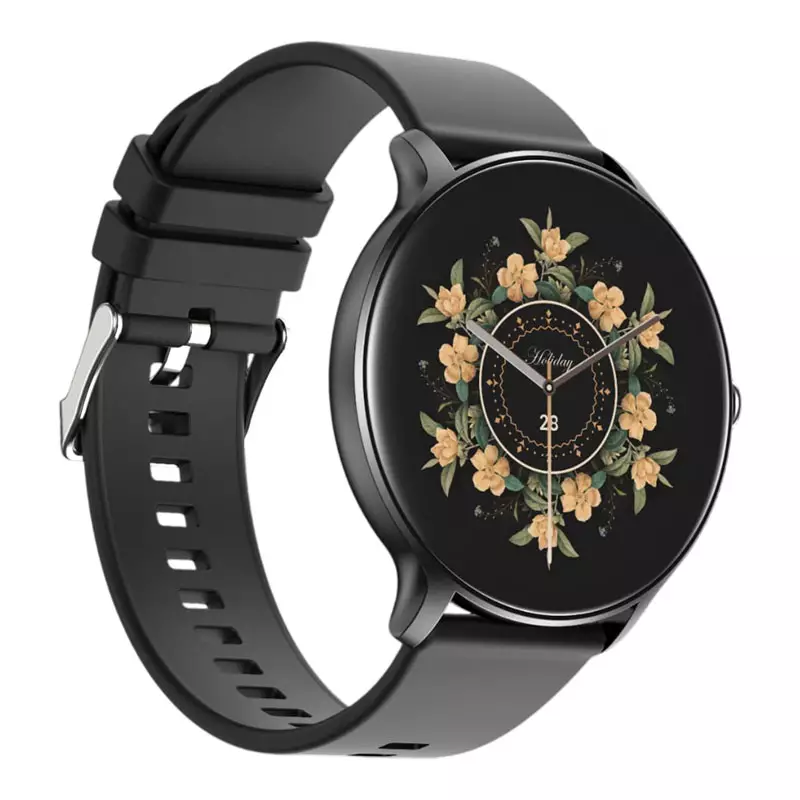 Jam Tangan Unisex Olike Interstellar FW6 Smartwatch With Bluetooth Multiple Sport Mode Black Rubber Strap