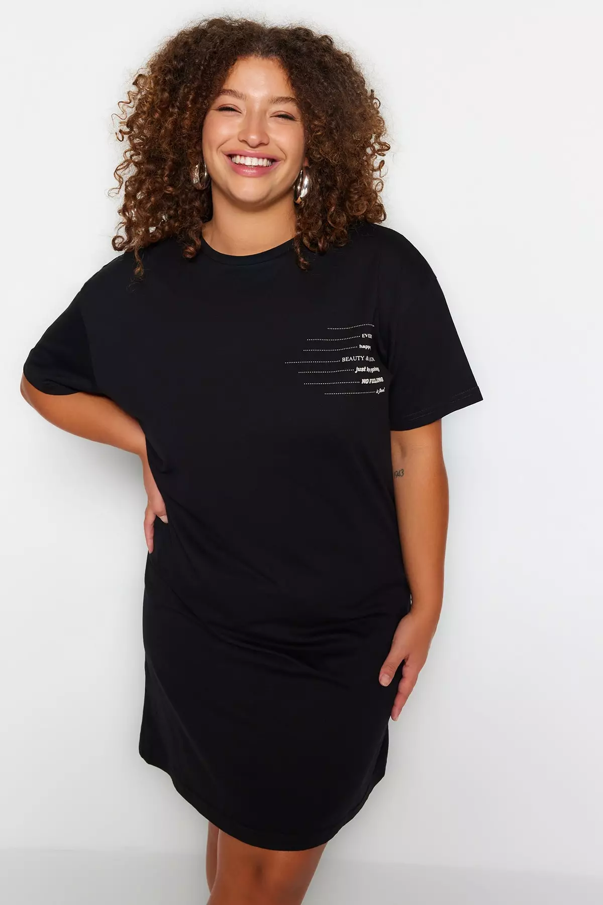 Ladies Dresses Graphic Tee Shirt Dress Plus Size ASOS DESIGN Curve