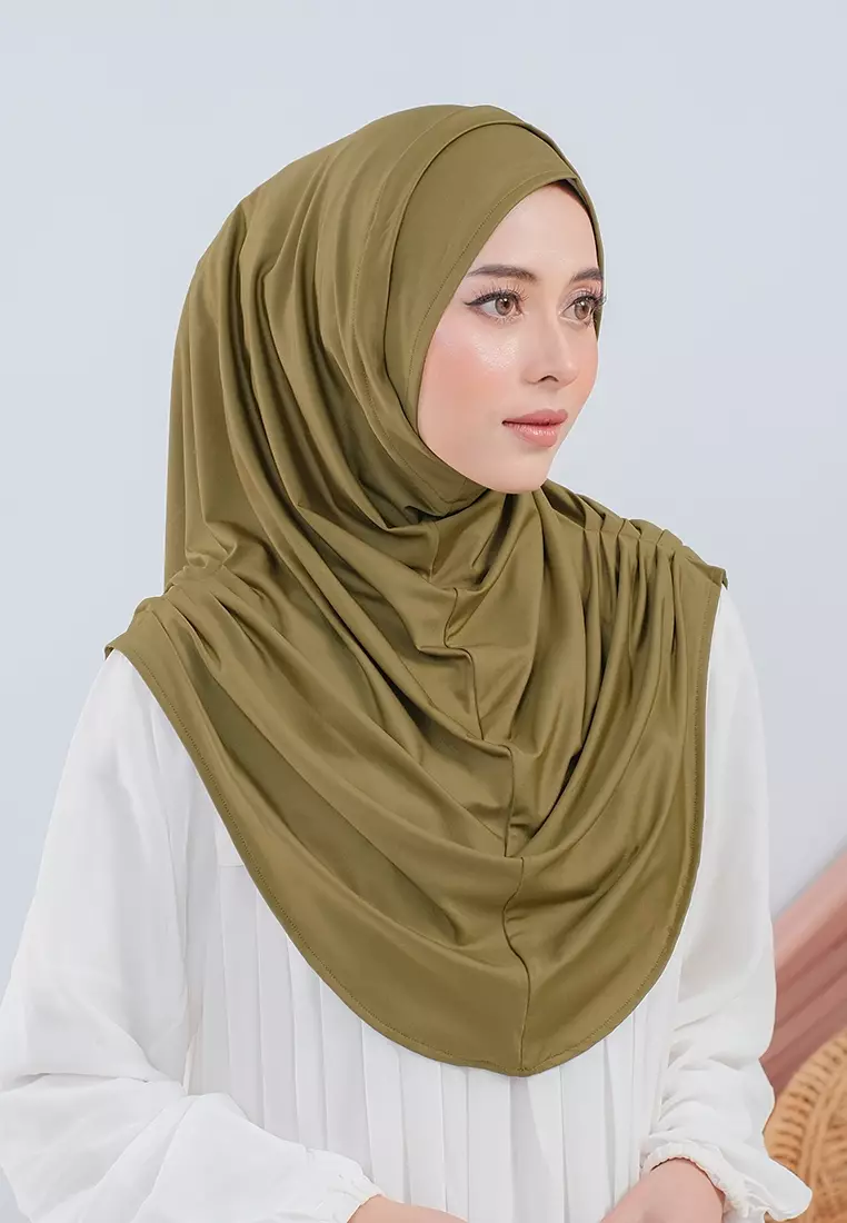 HIJAB INSTAN VALEEQA - ARMY GOLD