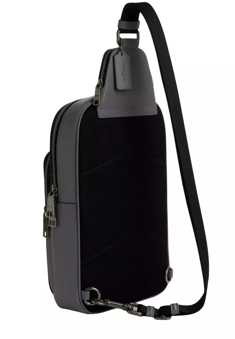 Buy Coach Ethan Pack Bag In Signature Canvas Bag - Grey/ Charcoal