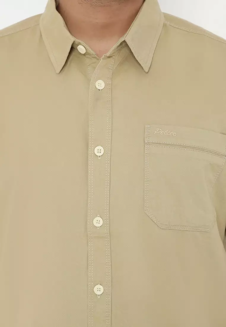 POLICE Kemeja Polos Cotton Regular Fit Pria
