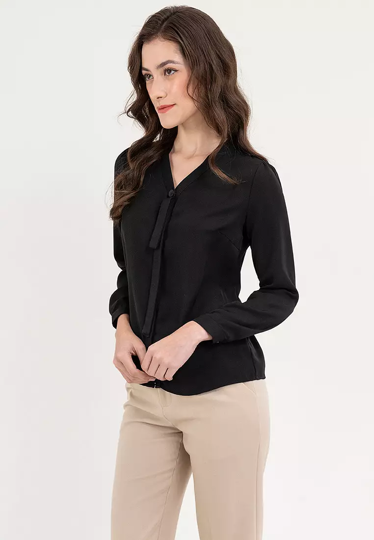 Tie Front Accent Blouse