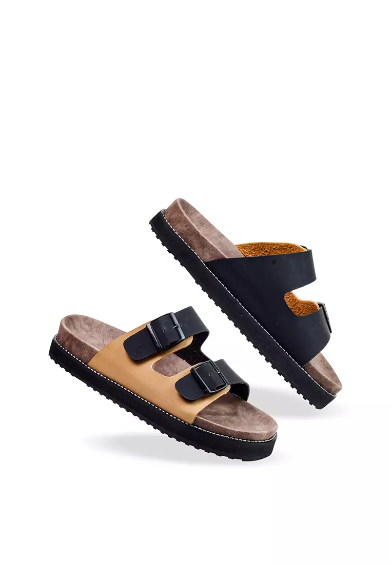 Lvnatica Atsuko Choco Black Slide Sandals