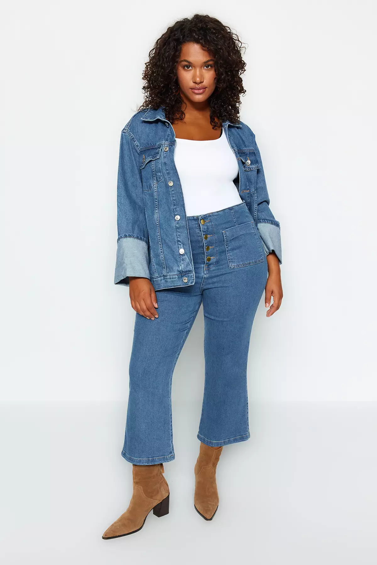 Plus size wide leg flare best sale jeans