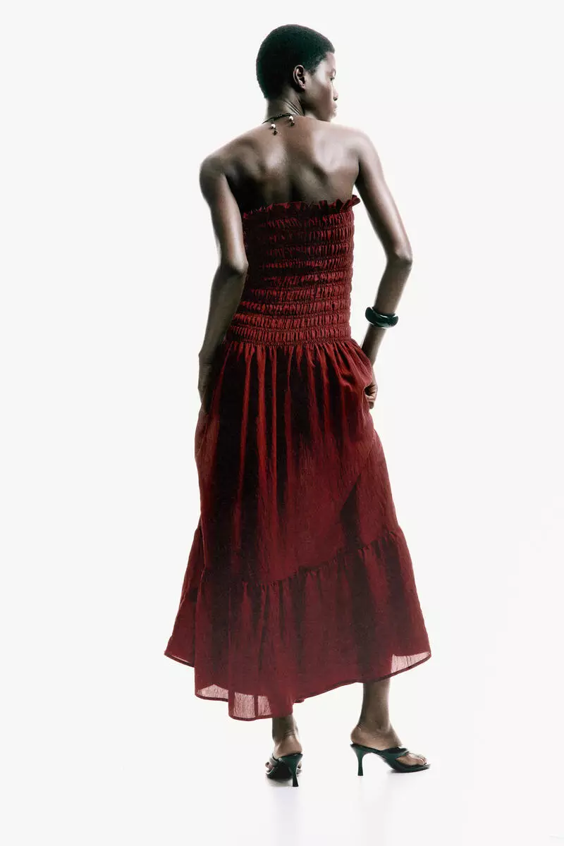 Smocked bandeau dress