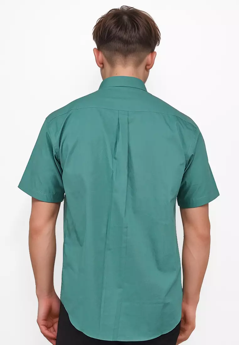 Crocodile MALE 0129 Green 31 - Men Shirt Kemeja Lengan Pendek - Relax Fit - Katun