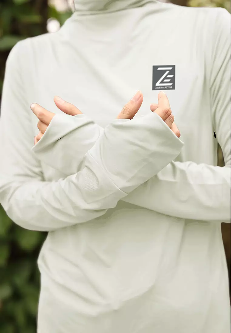 Zelena - Haya Inner Thumbhole Dry Fit | Kaos Olahraga Polos - Pristine - XL