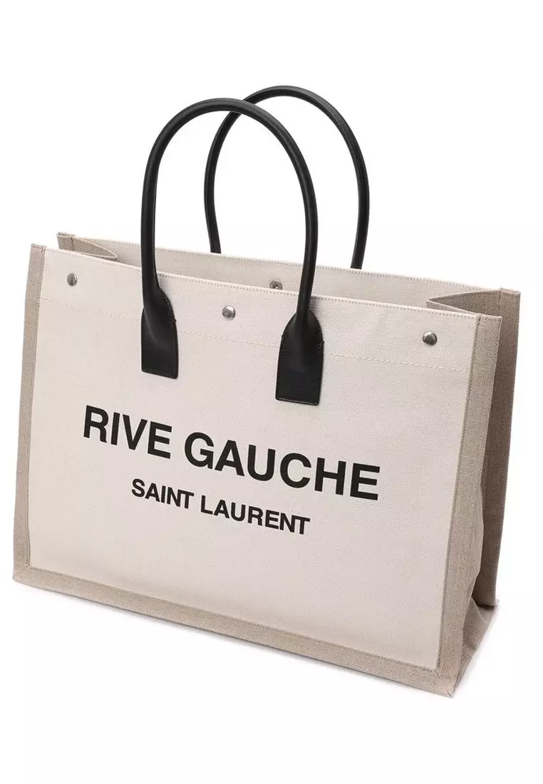 RIVE GAUCHE Tote Bag in WHITE LINEN