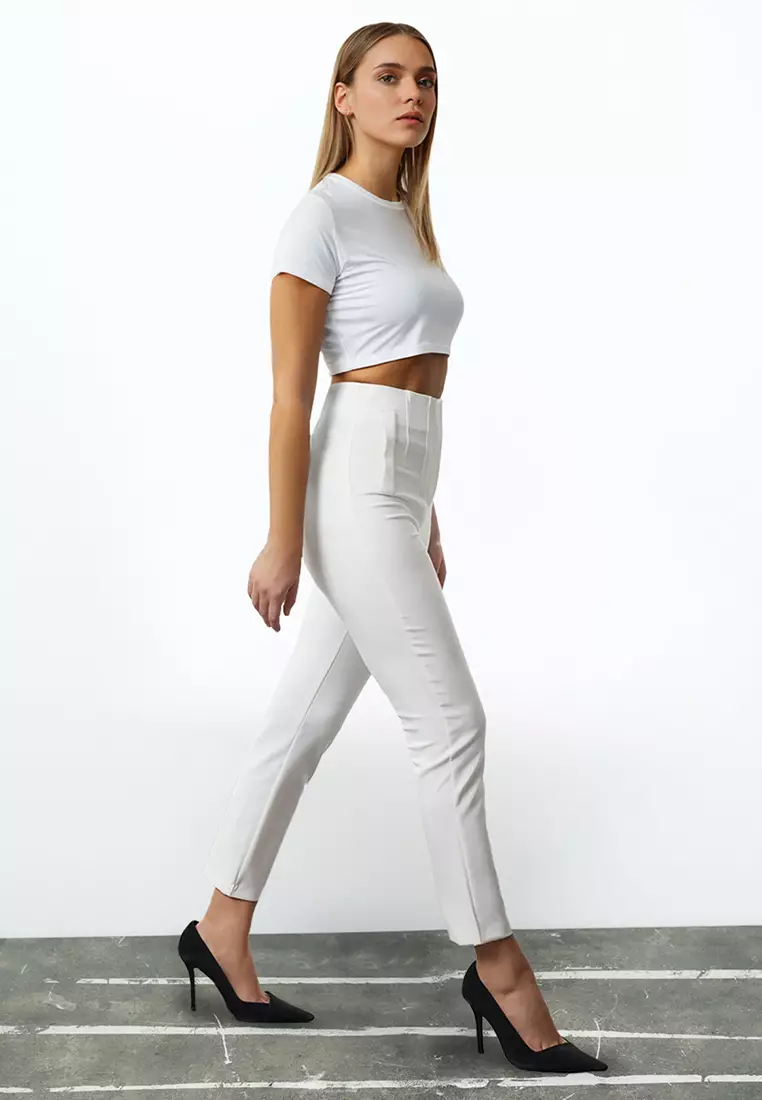 High Waist Cigarette Trousers