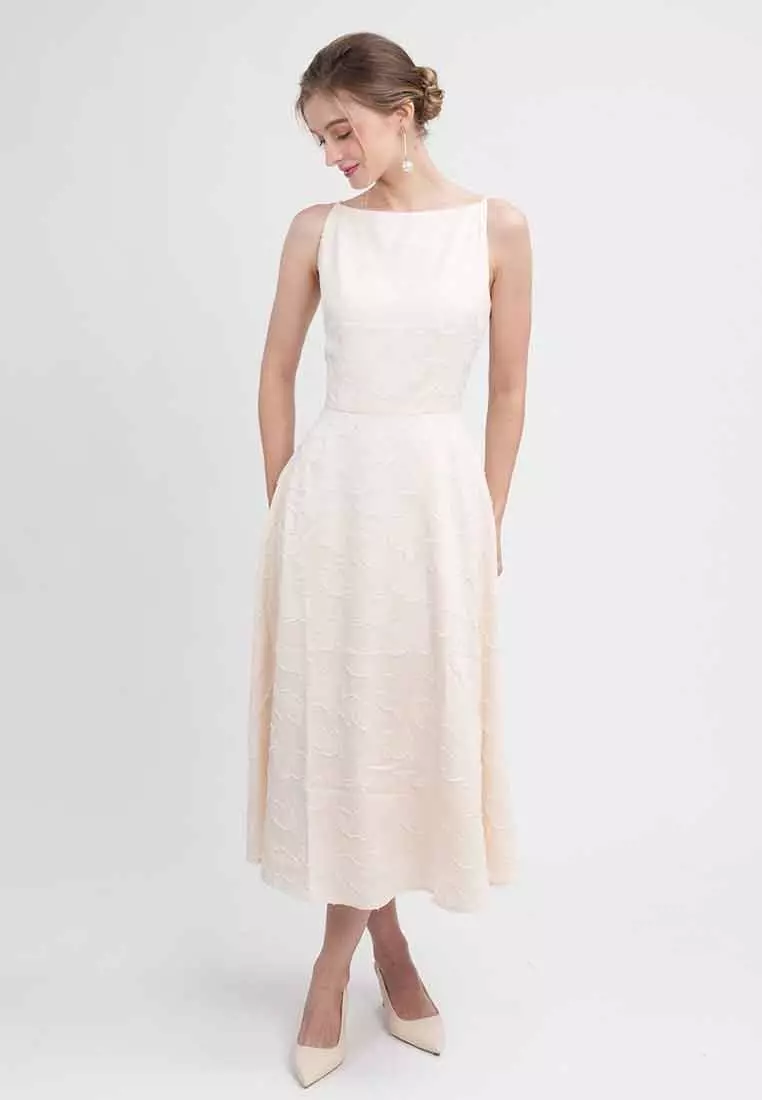 Audrey Floral Jacquard Midi Dress