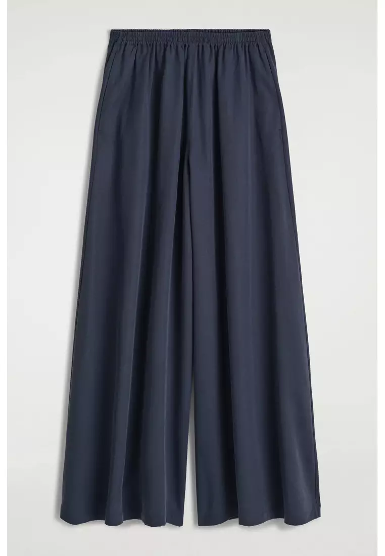 TWILL PALAZZO TROUSERS