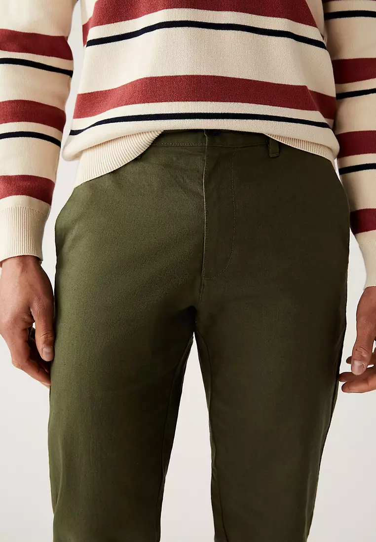 Regular Fit Linen Rich Chino Trousers
