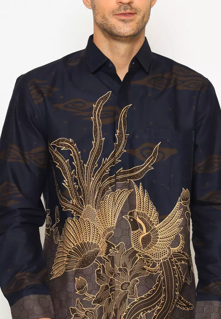 Aksa Batik Pria Kemeja Panjang Savero Sachi