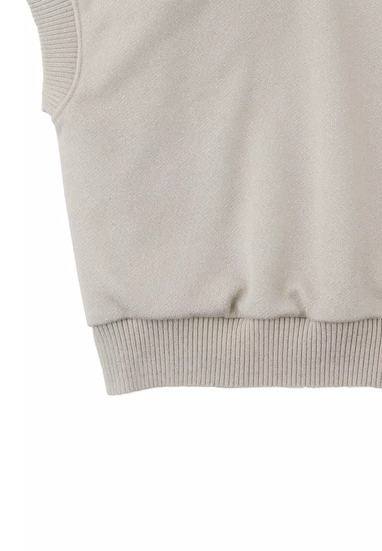 Julie Vest Shimmery With Contrast Ribbing