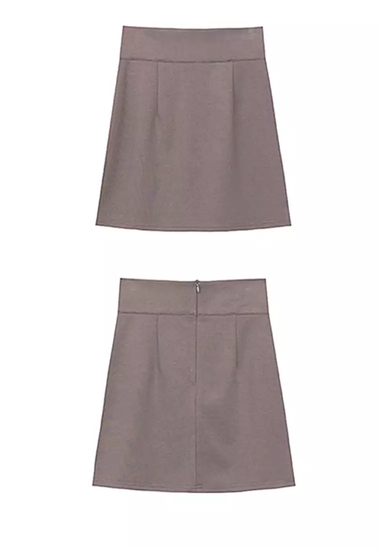 2 Layers Slimming Effect Midi Skirt