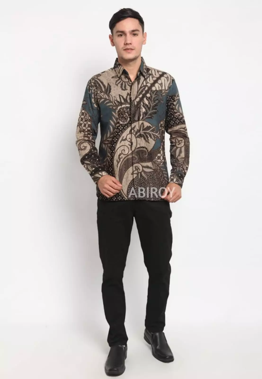 Kemeja Batik Pria Premium Slimfit Elegant Modern Lengan Panjang Wenang Blue