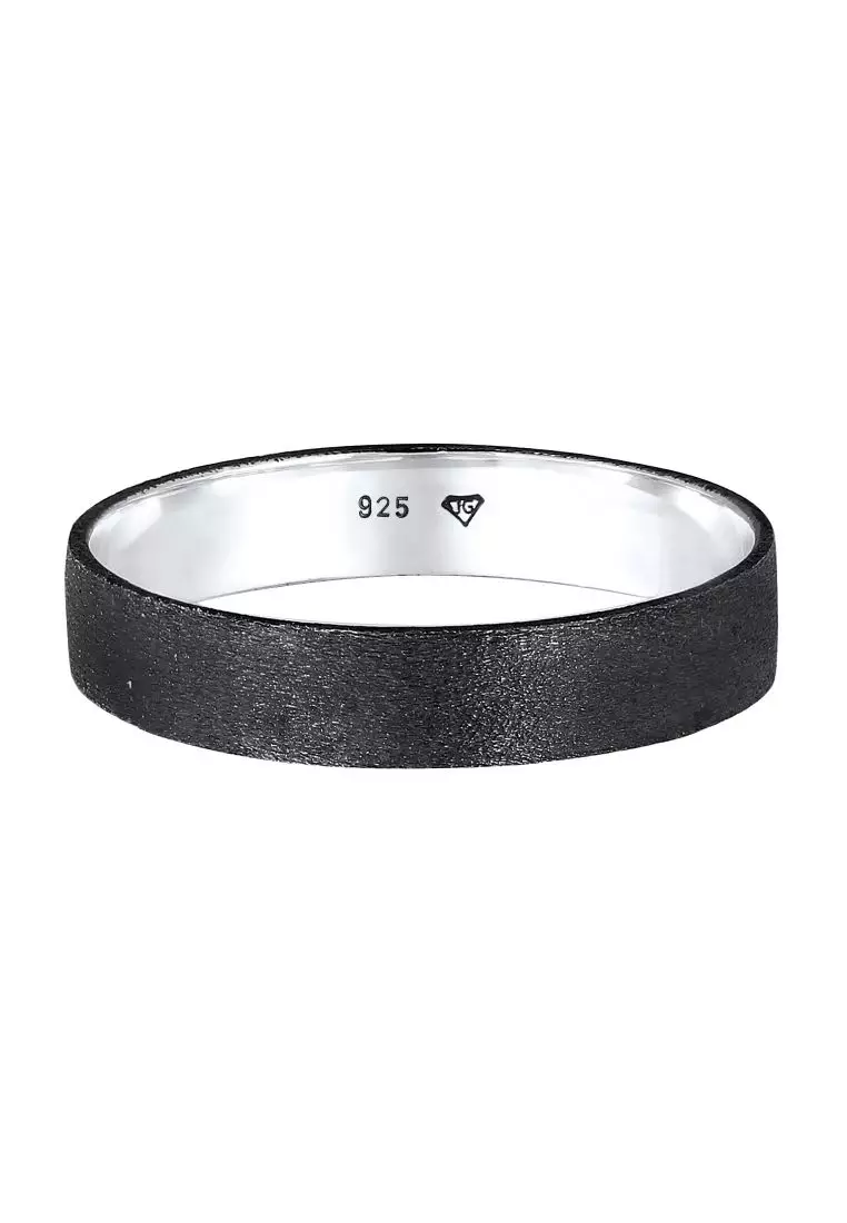 Ring Men Band Classic Solid Oxidized in 925 Sterling Silver