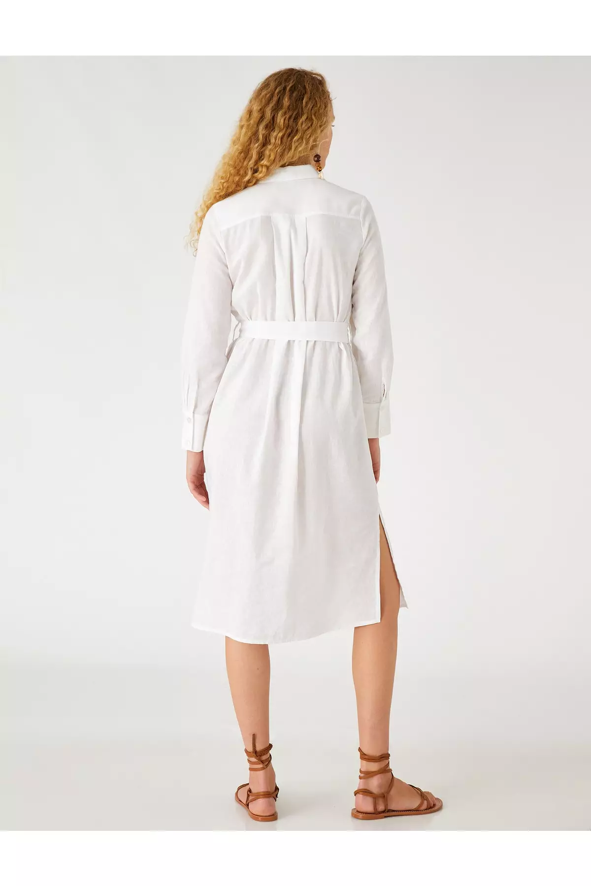 Buy KOTON Midi Shirt Dress Linen Blend 2024 Online ZALORA Singapore