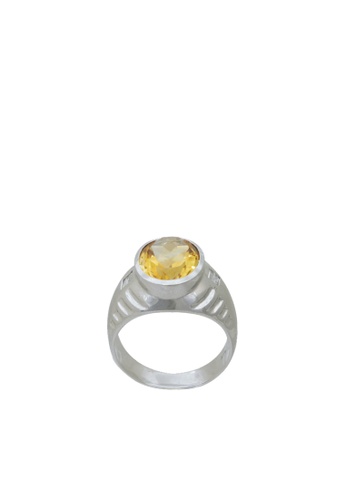 TOMEI gold TOMEI White Gold 375, Citrine Diamond Men Ring (G60000017) (8.09G) 8F409AC60080BEGS_1